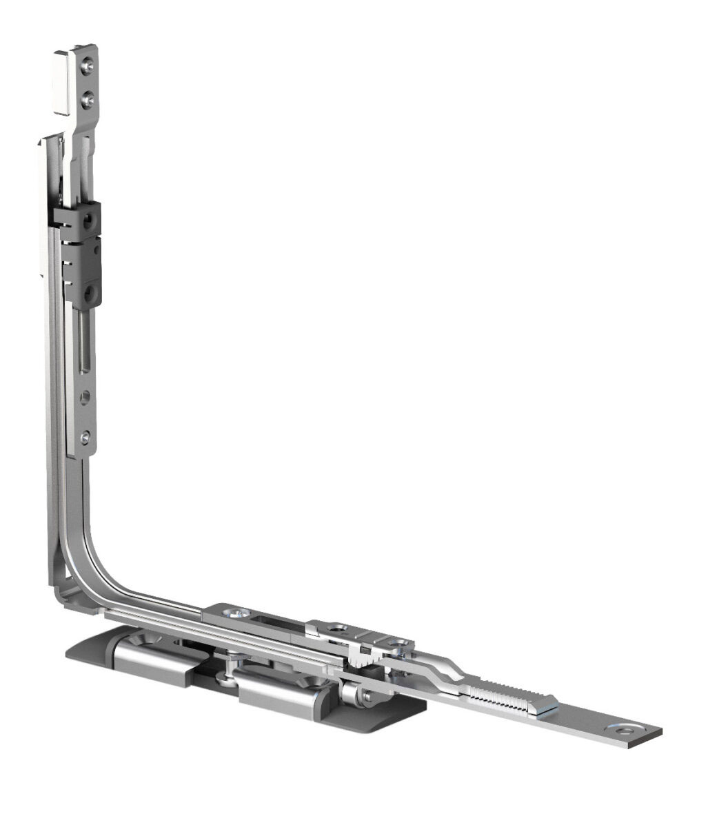 Angolo inferiore con rullo - parte della ferramenta Siegenia TITAN AF per finestre in alluminio con scanalatura da 16 mm.