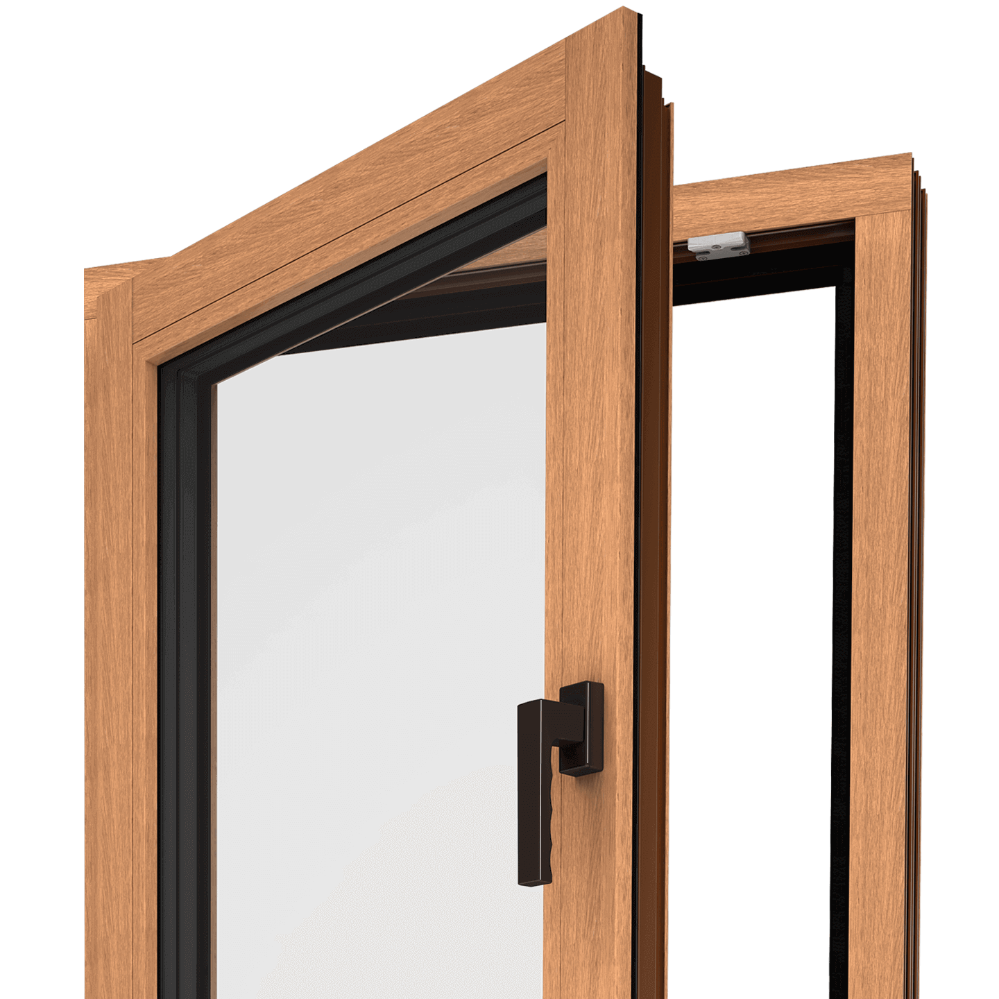 Una finestra Wood Look che ricorda una finestra in legno tradizionale.