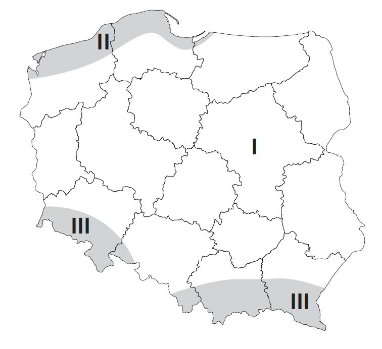 Zone di vento in Polonia.